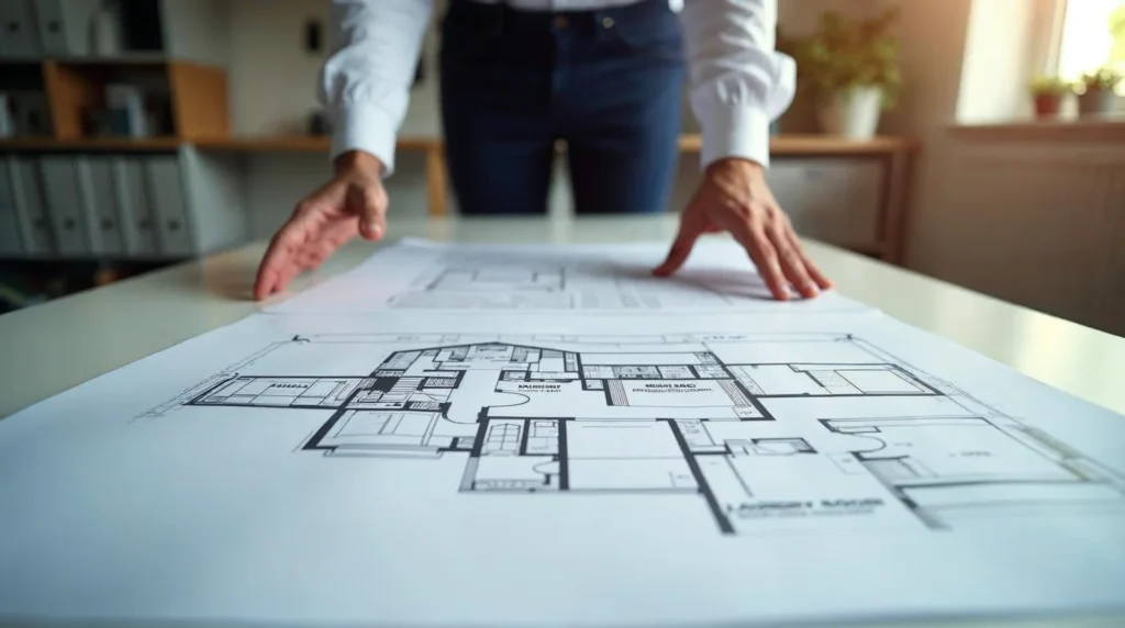 Architekt porównuje projekty domu pod kątem pralni i pomieszczenia gospodarczego